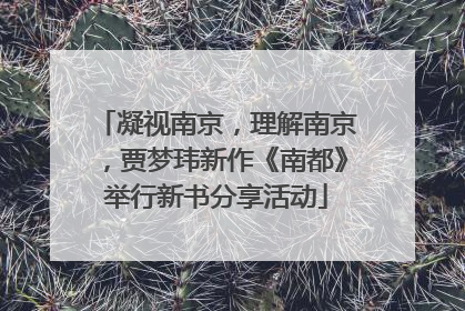 凝视南京，理解南京，贾梦玮新作《南都》举行新书分享活动