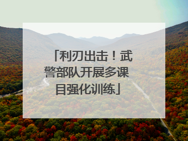 利刃出击！武警部队开展多课目强化训练