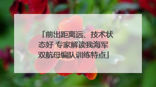 前出距离远、技术状态好 专家解读我海军双航母编队训练特点
