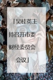 吴桂英主持召开市委财经委员会会议