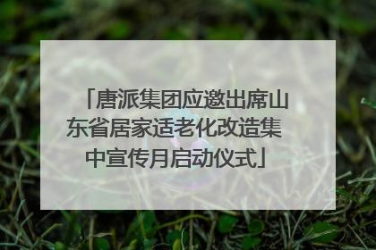 唐派集团应邀出席山东省居家适老化改造集中宣传月启动仪式