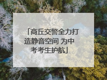 商丘交警全力打造静音空间 为中考考生护航