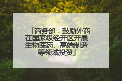 商务部：鼓励外商在国家级经开区开展生物医药、高端制造等领域投资