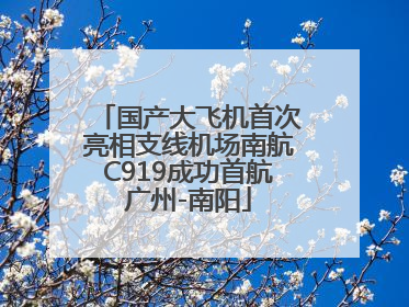 国产大飞机首次亮相支线机场南航C919成功首航广州-南阳