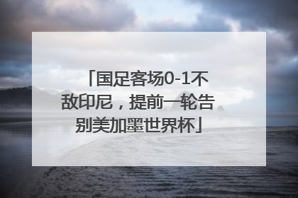 国足客场0-1不敌印尼，提前一轮告别美加墨世界杯