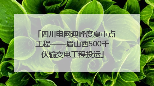 四川电网迎峰度夏重点工程——眉山西500千伏输变电工程投运