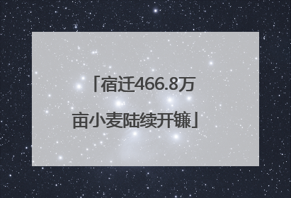 宿迁466.8万亩小麦陆续开镰