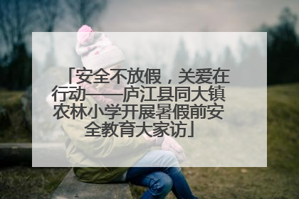 安全不放假，关爱在行动——庐江县同大镇农林小学开展暑假前安全教育大家访