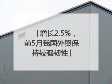 增长2.5%，前5月我国外贸保持较强韧性