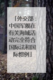 外交部：中国军舰在有关海域活动完全符合国际法和国际惯例