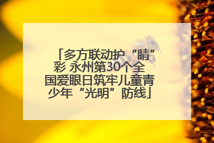 多方联动护“睛”彩 永州第30个全国爱眼日筑牢儿童青少年“光明”防线