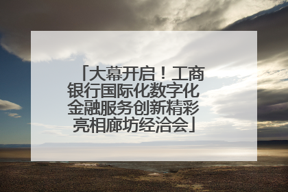 大幕开启！工商银行国际化数字化金融服务创新精彩亮相廊坊经洽会
