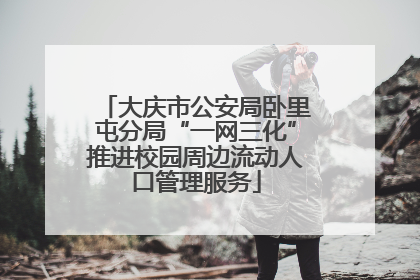 大庆市公安局卧里屯分局“一网三化”推进校园周边流动人口管理服务