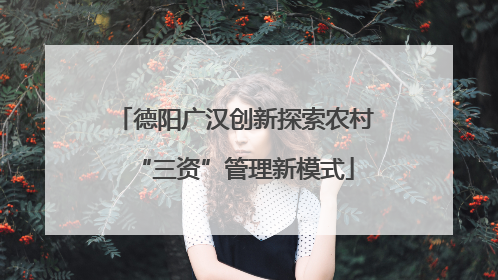 德阳广汉创新探索农村“三资”管理新模式