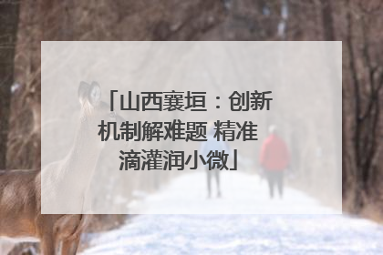 山西襄垣：创新机制解难题 精准滴灌润小微