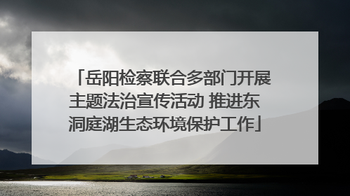 岳阳检察联合多部门开展主题法治宣传活动 推进东洞庭湖生态环境保护工作