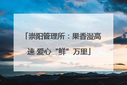 崇阳管理所：果香漫高速 爱心“鲜”万里