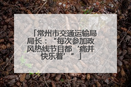常州市交通运输局局长：“每次参加政风热线节目都‘痛并快乐着’”