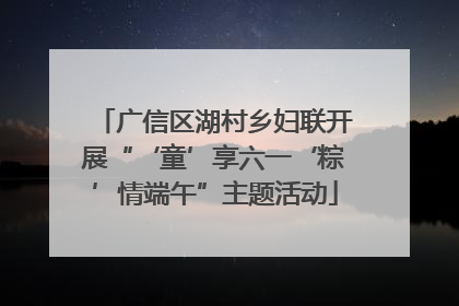 广信区湖村乡妇联开展“‘童’享六一‘粽’情端午”主题活动