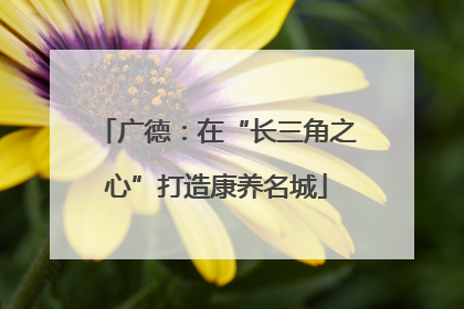 广德：在“长三角之心”打造康养名城