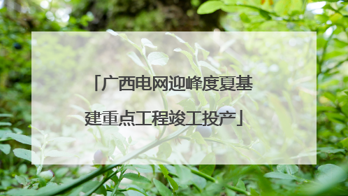 广西电网迎峰度夏基建重点工程竣工投产
