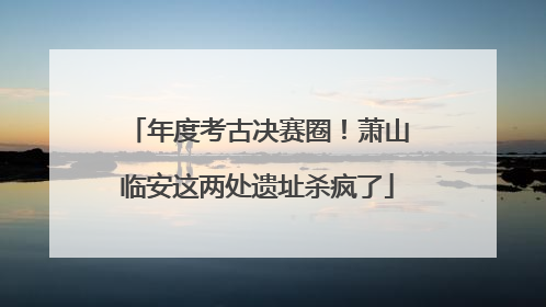 年度考古决赛圈！萧山临安这两处遗址杀疯了
