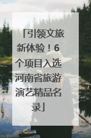 引领文旅新体验！6个项目入选河南省旅游演艺精品名录