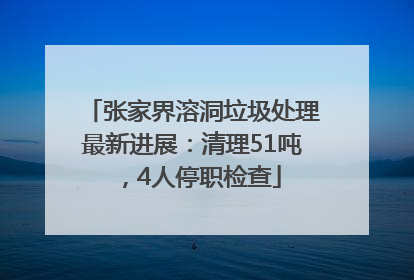 张家界溶洞垃圾处理最新进展：清理51吨，4人停职检查