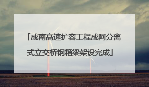 成南高速扩容工程成阿分离式立交桥钢箱梁架设完成