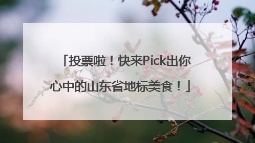 投票啦！快来Pick出你心中的山东省地标美食！