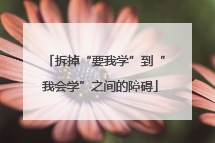 拆掉“要我学”到“我会学”之间的障碍