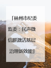 林州市纪委监委：民声微信群激活基层治理新效能
