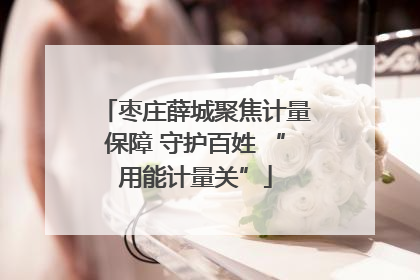 枣庄薛城聚焦计量保障 守护百姓 “用能计量关”