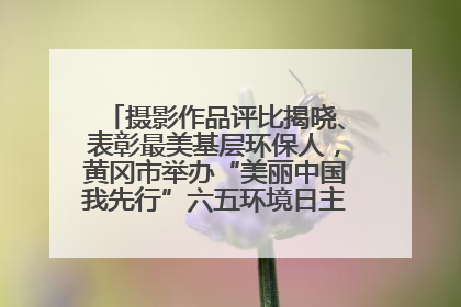 摄影作品评比揭晓、表彰最美基层环保人，黄冈市举办“美丽中国我先行”六五环境日主题宣传活动