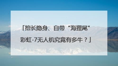 擅长隐身、自带“海狸尾” 彩虹-7无人机究竟有多牛？