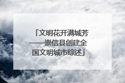 文明花开满城芳——崇信县创建全国文明城市综述