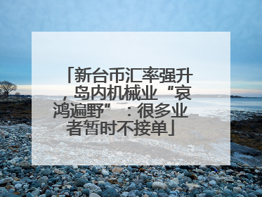 新台币汇率强升，岛内机械业“哀鸿遍野”：很多业者暂时不接单