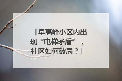 早高峰小区内出现“电梯矛盾”，社区如何破局？