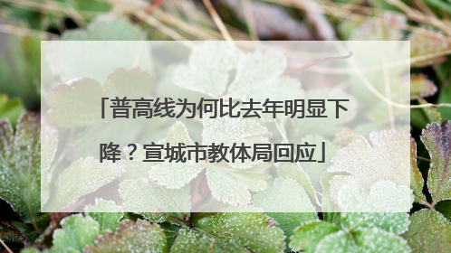 普高线为何比去年明显下降？宣城市教体局回应