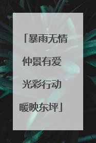 暴雨无情 仲景有爱 光彩行动暖映东坪