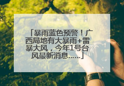 暴雨蓝色预警！广西局地有大暴雨+雷暴大风，今年1号台风最新消息……