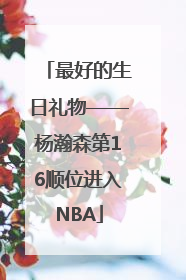 最好的生日礼物——杨瀚森第16顺位进入NBA