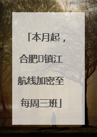 本月起，合肥⇋镇江航线加密至每周三班