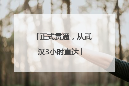 正式贯通，从武汉3小时直达