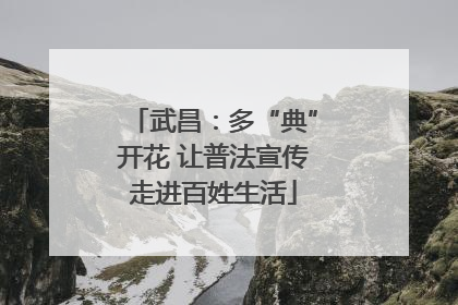 武昌：多“典”开花 让普法宣传走进百姓生活