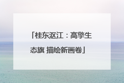 桂东沤江：高擎生态旗 描绘新画卷