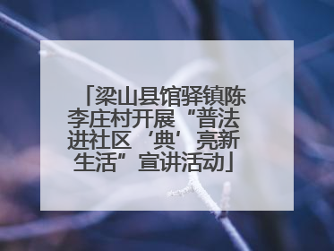 梁山县馆驿镇陈李庄村开展“普法进社区‘典’亮新生活”宣讲活动