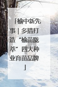 榆中新先事｜多措打造“榆苗陇萃”四大种业育苗品牌