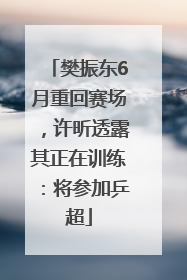 樊振东6月重回赛场，许昕透露其正在训练：将参加乒超