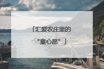 汇爱农庄里的“童心愿”